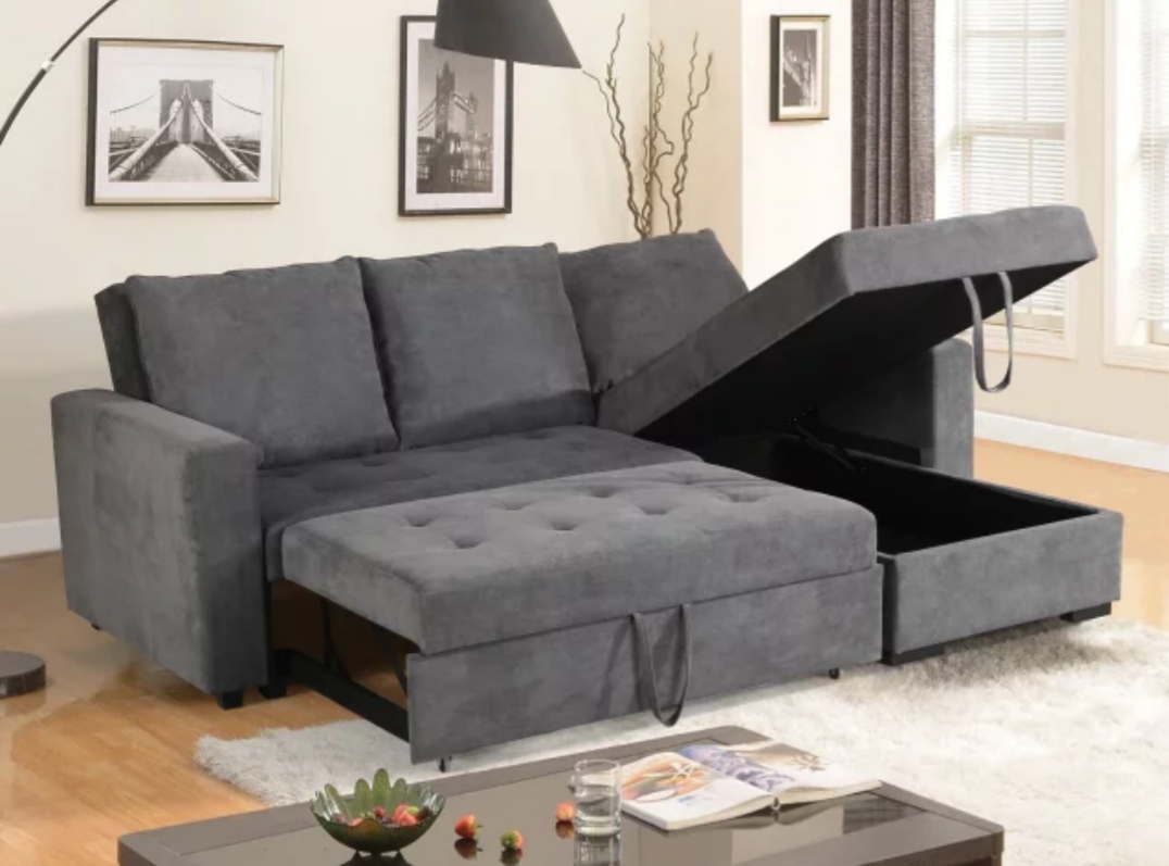 LIVI King size sectional sofa bed reversible chaise