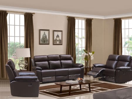 Leo Reclining Loveseat – Leather Air Code # G03 Brown