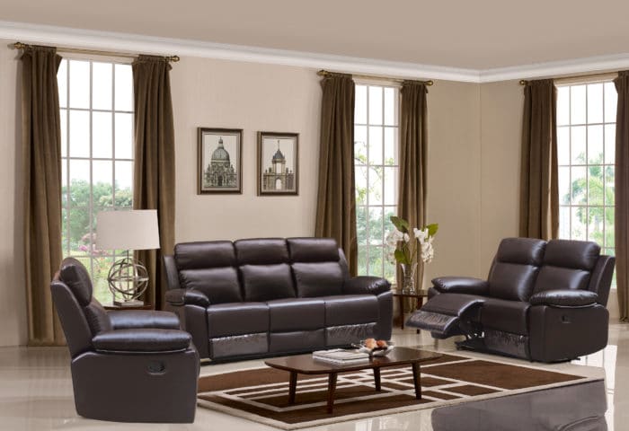 Leo Reclining Loveseat – Leather Air Code # G03 Brown