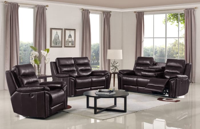 Jetson Reclining Loveseat – Leather Air Code # G03 Brown