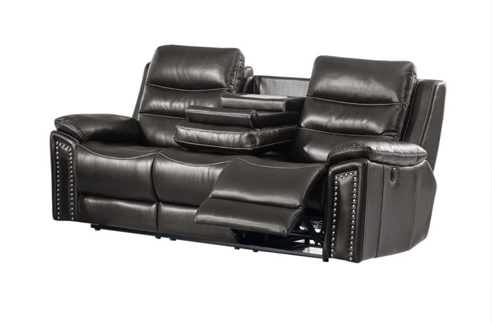 Jetson Power Reclining 3-PC Sofa Set – Leather Air Code # G12 Grey