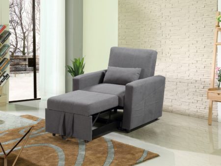 Transformer Convertible Fabric Chair Bed – Charcoal Grey